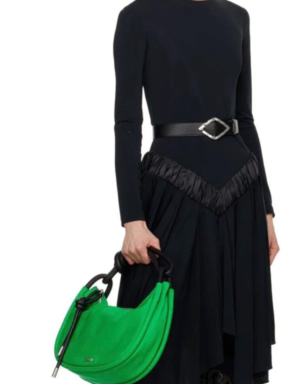 GANNI Diamond Buckle Belt – Black M/L